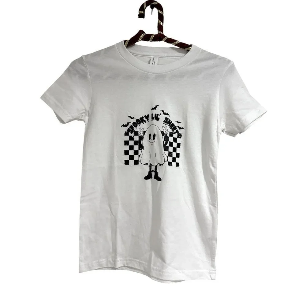 Bella Canvas White Ghost Graphic Tee NWT - Picture 1 of 4